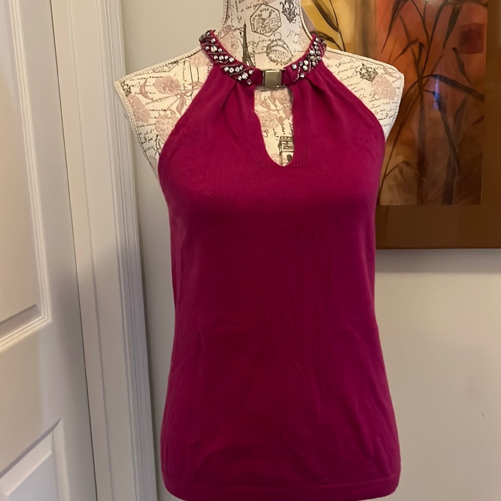 Fuchsia pink Cashmere top from Saks 5th Avenue
